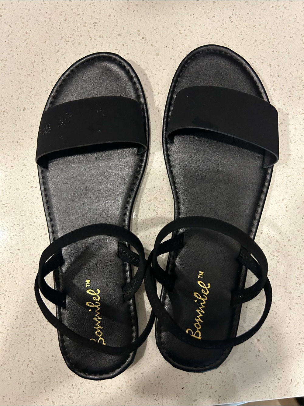 Women’s Black Strappy Flat Sandals